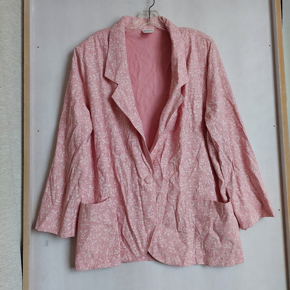Vintage PLUS PREFERRED Floral Print Lightweight Blazer Size 20W